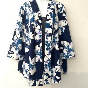 SIMPLY EMMA VINTAGE  FLORAL OPEN FRONT CARDIGAN